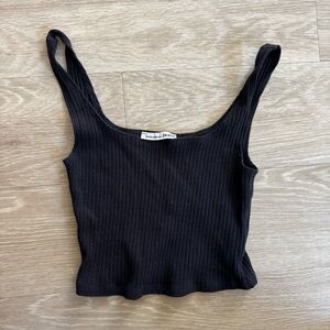 Black Ribbed Tank Top